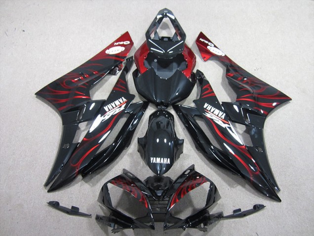 ABS 2006-2007 Black Red Flame Yamaha YZF R6 Motorcycle Bodywork UK